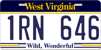 WV license plate 1RN646