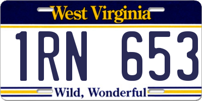 WV license plate 1RN653