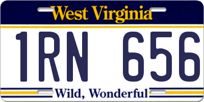 WV license plate 1RN656