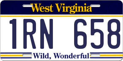 WV license plate 1RN658