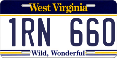 WV license plate 1RN660