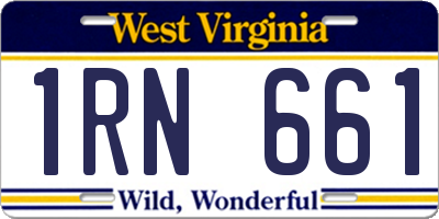 WV license plate 1RN661