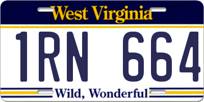 WV license plate 1RN664