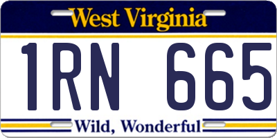 WV license plate 1RN665