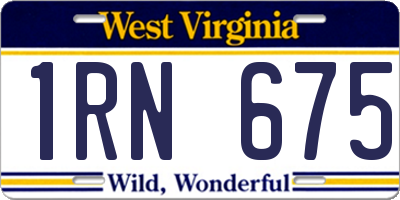 WV license plate 1RN675