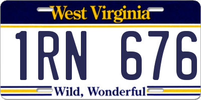WV license plate 1RN676