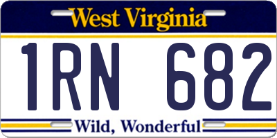 WV license plate 1RN682