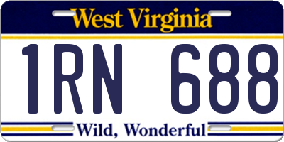 WV license plate 1RN688