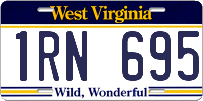 WV license plate 1RN695