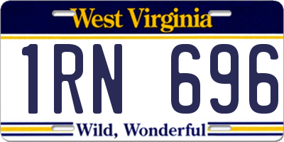 WV license plate 1RN696