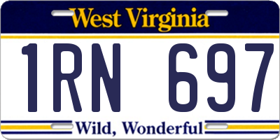 WV license plate 1RN697