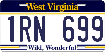 WV license plate 1RN699