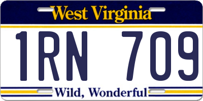 WV license plate 1RN709