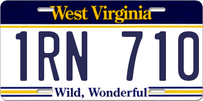 WV license plate 1RN710