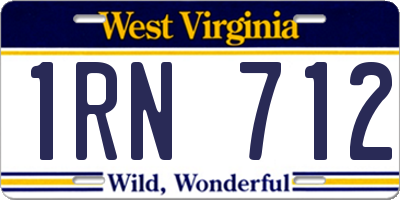 WV license plate 1RN712
