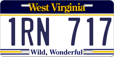 WV license plate 1RN717