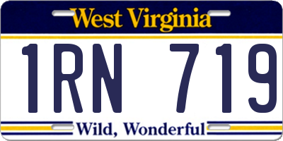 WV license plate 1RN719
