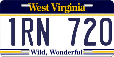 WV license plate 1RN720