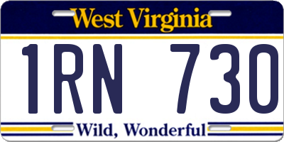 WV license plate 1RN730