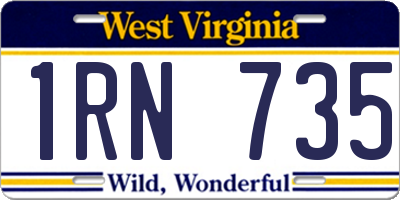 WV license plate 1RN735
