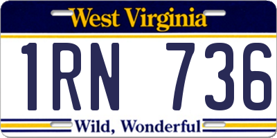 WV license plate 1RN736