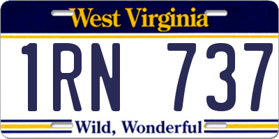 WV license plate 1RN737