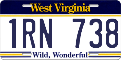 WV license plate 1RN738