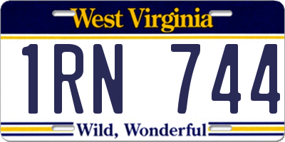WV license plate 1RN744