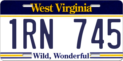 WV license plate 1RN745