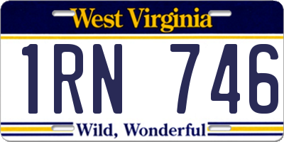 WV license plate 1RN746