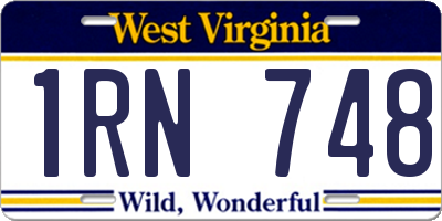 WV license plate 1RN748