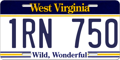 WV license plate 1RN750