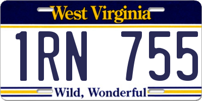 WV license plate 1RN755