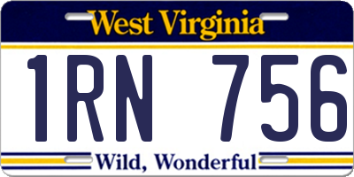 WV license plate 1RN756