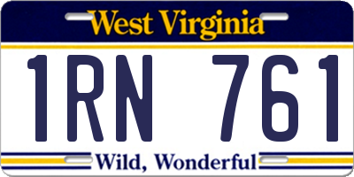 WV license plate 1RN761