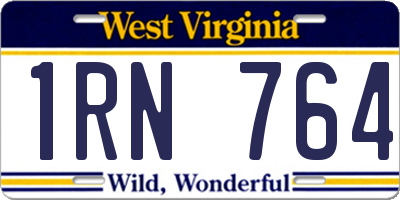 WV license plate 1RN764