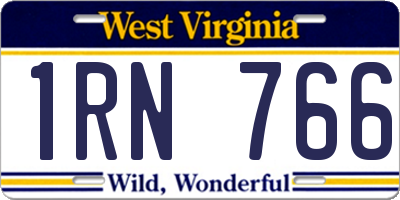 WV license plate 1RN766