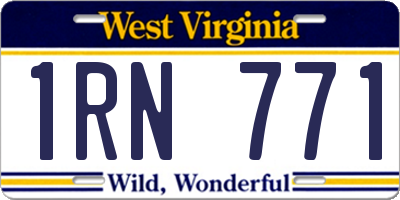 WV license plate 1RN771