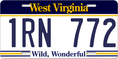 WV license plate 1RN772