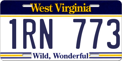 WV license plate 1RN773