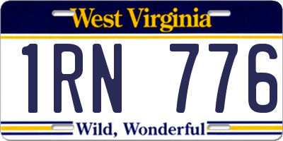 WV license plate 1RN776