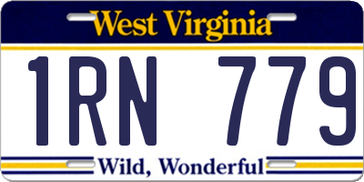 WV license plate 1RN779