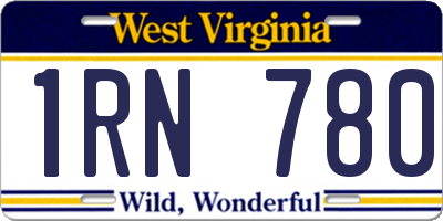 WV license plate 1RN780