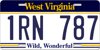 WV license plate 1RN787