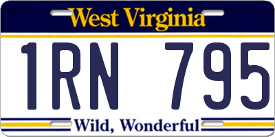 WV license plate 1RN795