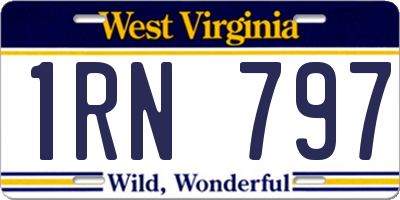 WV license plate 1RN797