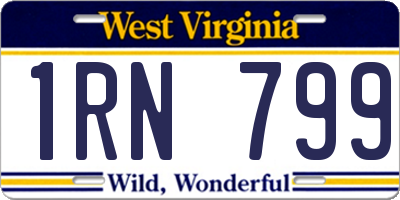 WV license plate 1RN799