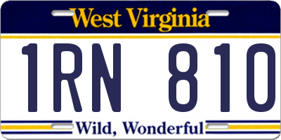 WV license plate 1RN810
