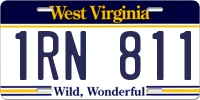 WV license plate 1RN811