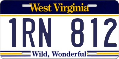 WV license plate 1RN812